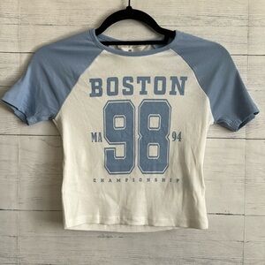 H&M Ribbed Cotton Jersey Crop T-shirt | SIZE 16/18